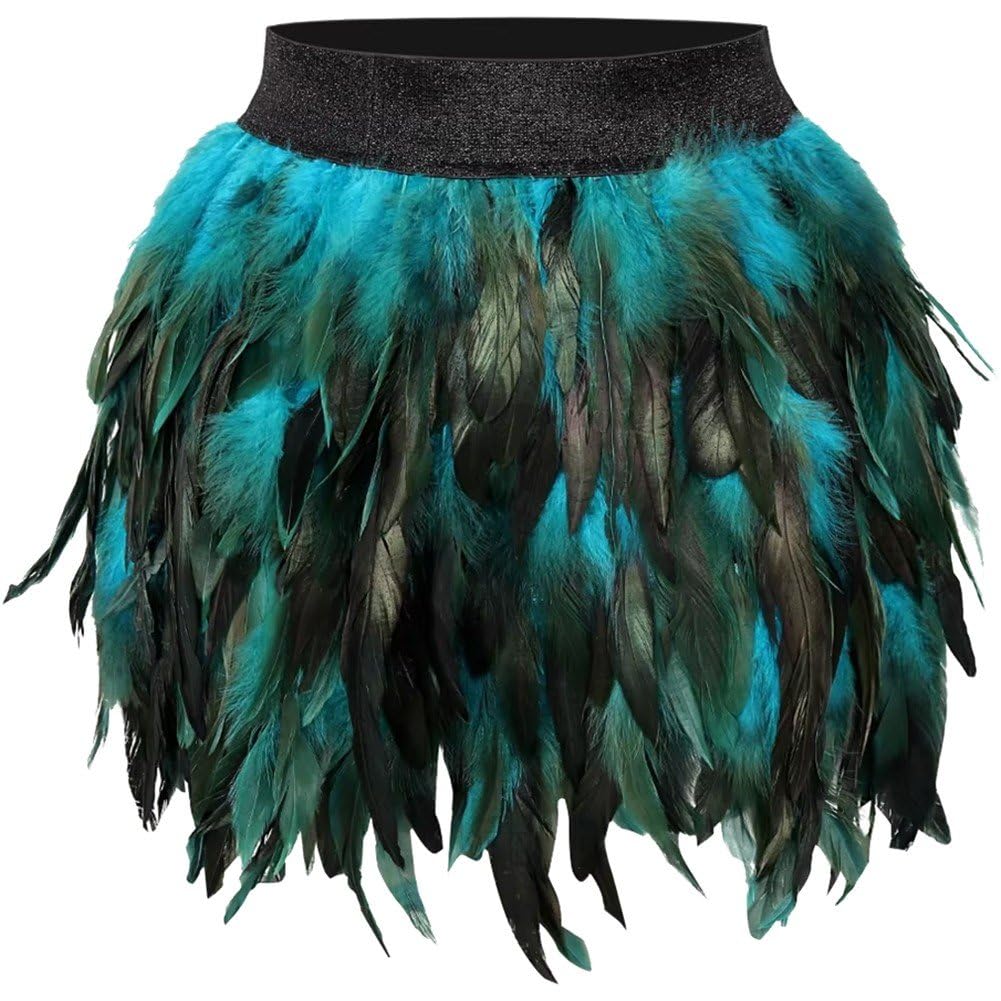 Jupe courte de fête de famille gothique en plumes de mascarade