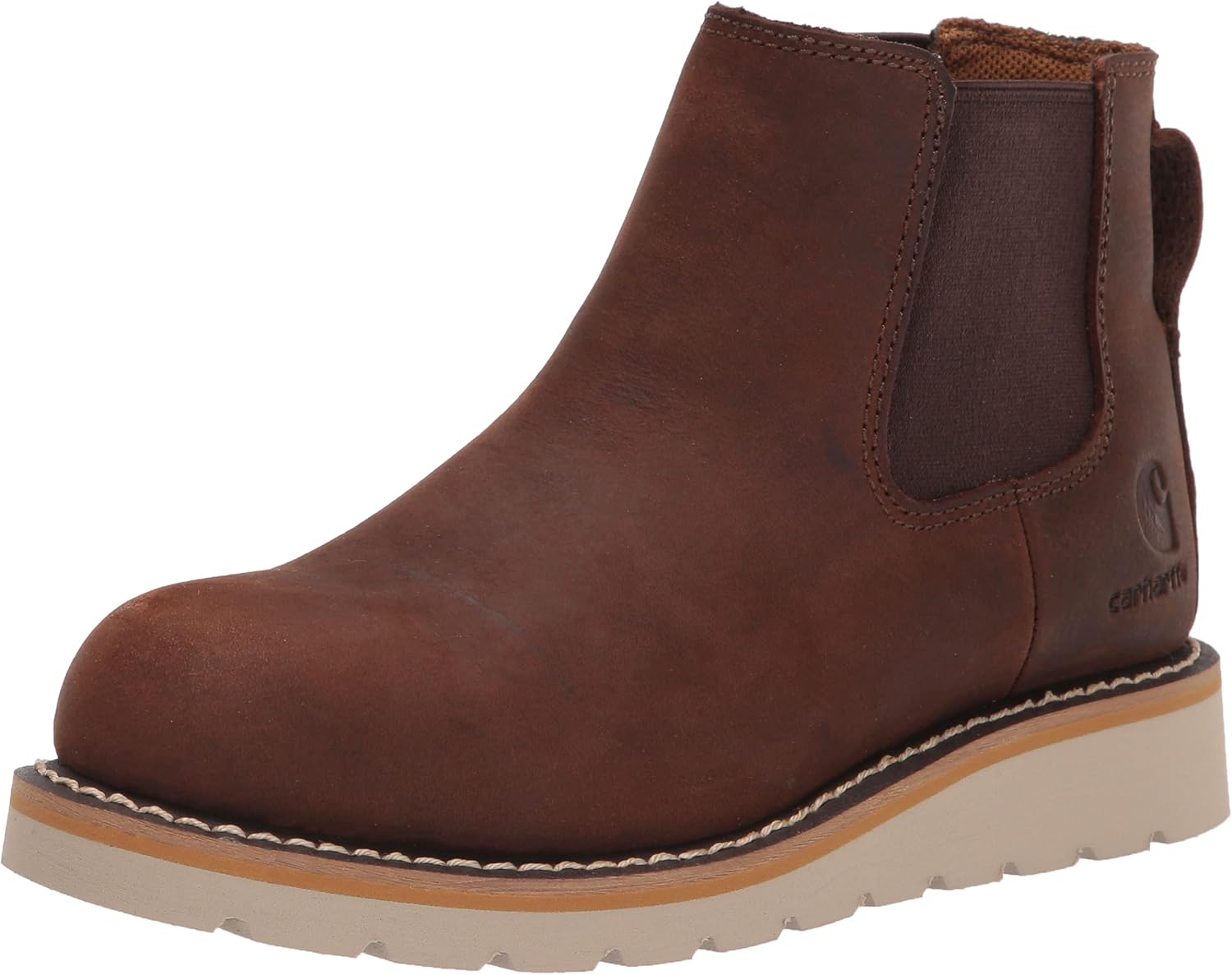 Carhartt Women's Wedge 5" Chelsea Boot FW5025-W, Dark Bison Oil Tanned, 7