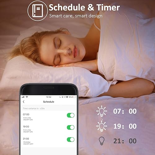 Miniatura 5 de BtcLink Bombillas inteligentes equivalentes a 150 W, bombilla Alexa de 1600 lúmenes, 16 W, bombillas E26 A19 que cambian de color brillante para