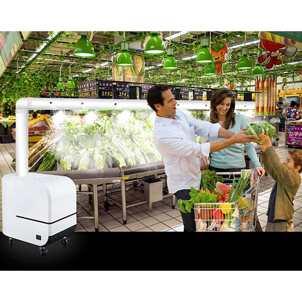Umidificatore Industriale 140W Diffusore di Nebbia Fredda Commerciale 12L Grande capacità 1800ml/H Rimozione Polvere Statica Supermercato Fabbrica Umidificazione di Grandi Aree