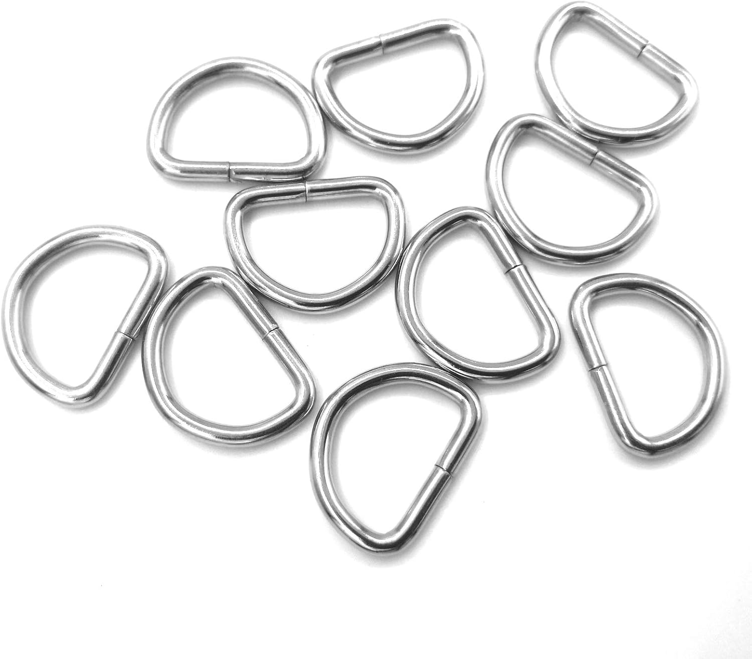 Metal D Ring Non Welded D-Rings Assorted 0.39 Inch, 0.5 Inch, 0.63 Inch, 0.75 Inch, 1 Inch (100 Pack) - Image 7