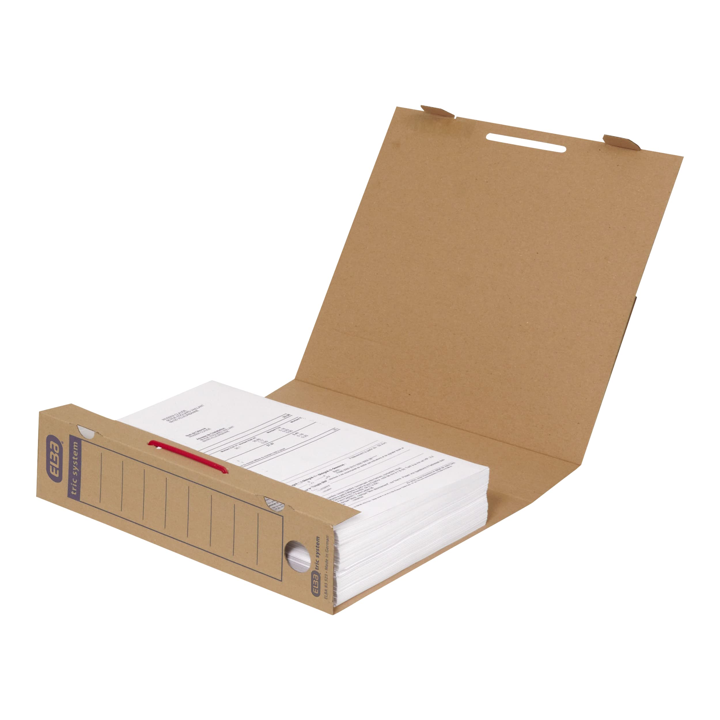 Elba Archiv-Ordner tric system, Wellpappe naturbraun, ohne Bündelungsbügel, 30 Stück 100421088