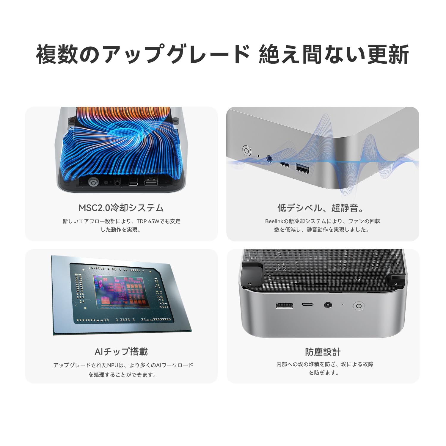 Amazon.co.jp: Beelink SER8 ミニ PC、WI 11 AMD Ryzen 7 8845HS (8C 
