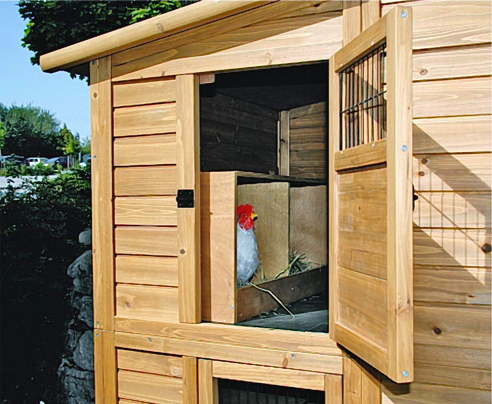 Kerbl Hobbyfarming Hühnerhaus, 222 x 115 x 200 cm, mehrere Etagen, 6 Türen, wetterfestes Dach, 6 Legenester