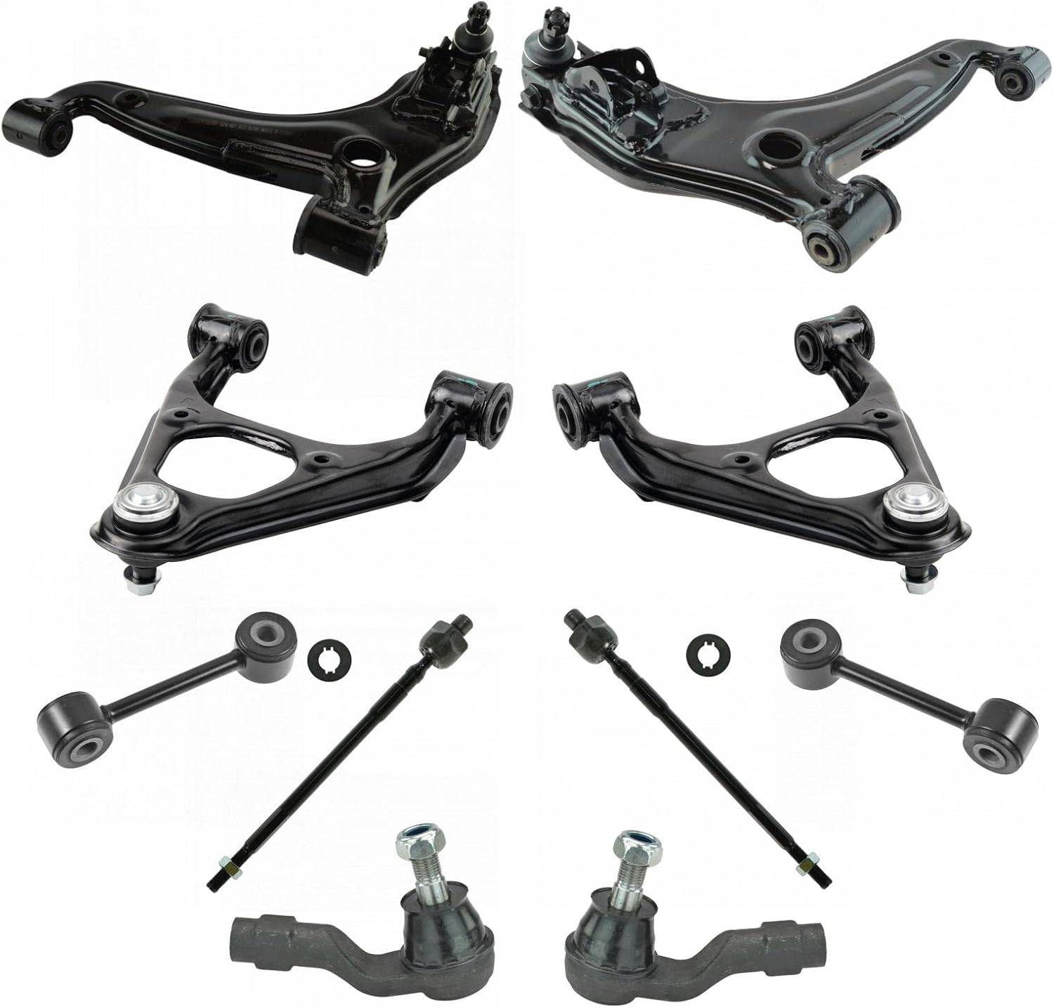 TRQ Front Steering & Suspension Kit Control Arm with Ball Joint Sway Bar Stabilizer Link Tie Rod Compatible with 1990-1997 Mazda Miata
