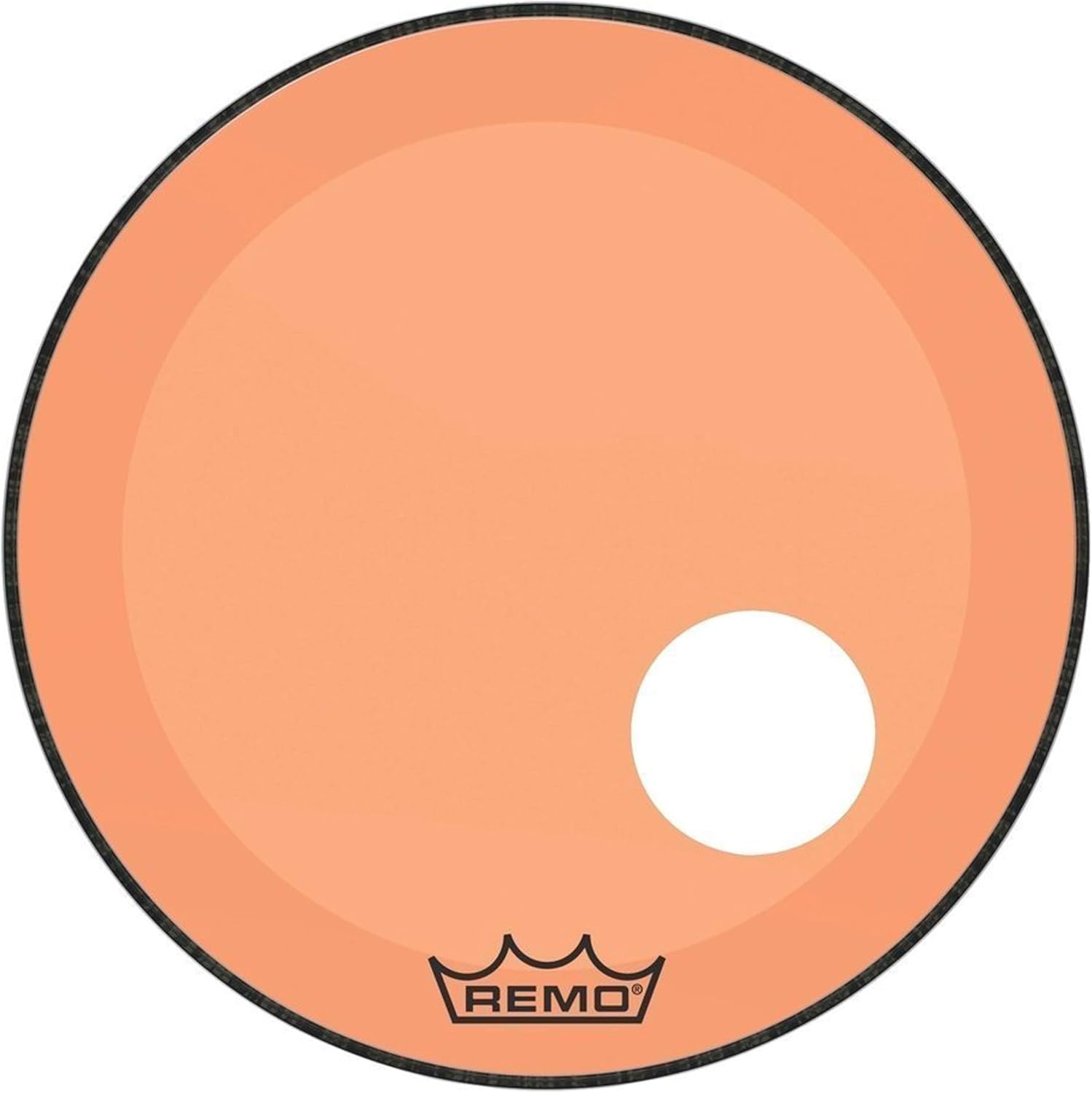 Remo Powerstroke P3 Colortone Orange Bass Drumhead, 22", 5" Offset Hole