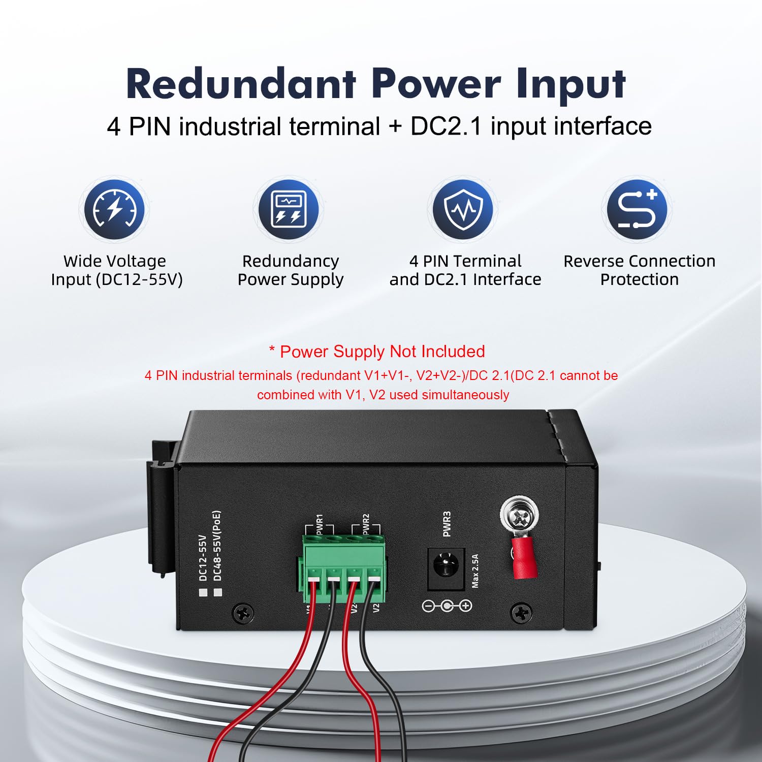 8-Port Mini-Gigabit-Industrieswitch, 100/1000 Mbit/s Ethernet, DIN-Schiene und Wandhalterung im Lieferumfang enthalten, YuLinca Unmanaged IP30 (-40 bis 185 °F) gehärteter Netzwerk-Switch