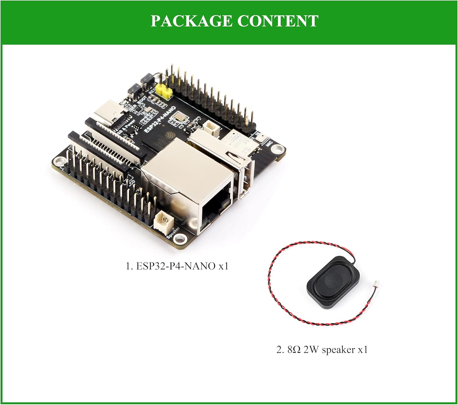 ESP32-P4-NANO Development Board, Based On ESP32-P4 Chip with RISC-V Dual-Core and Single-Core Processors, Supports Wi-Fi 6 and Bluetooth 5/BLE, with Speaker (2 Items)
