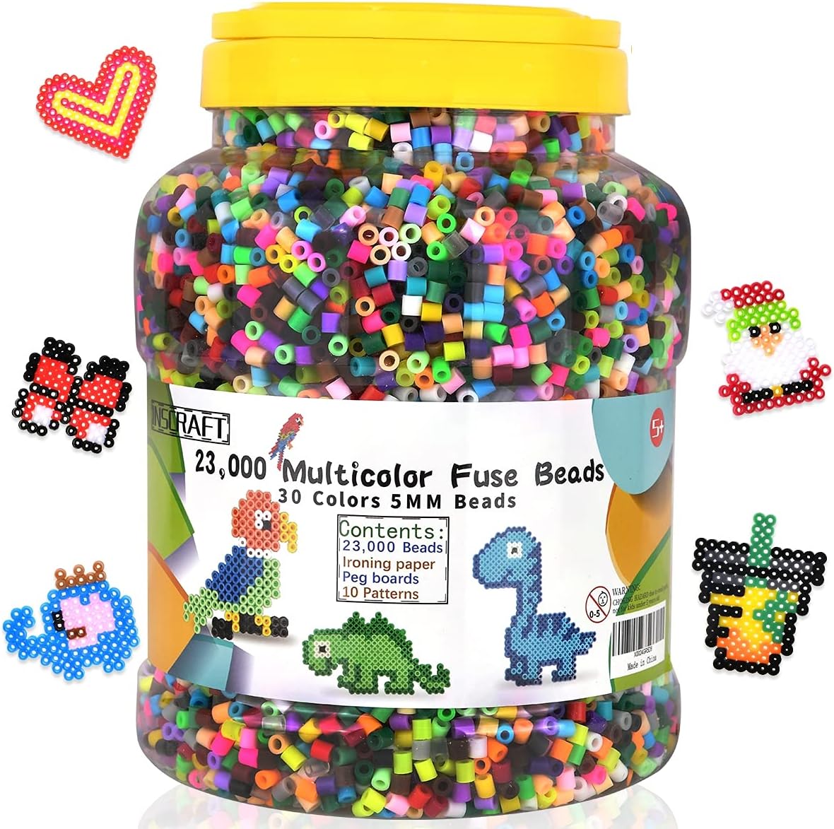 Fuse Beads, 23,000 pcs Multicolor Fuse Beads Kit for Kids Crafts, 5MM