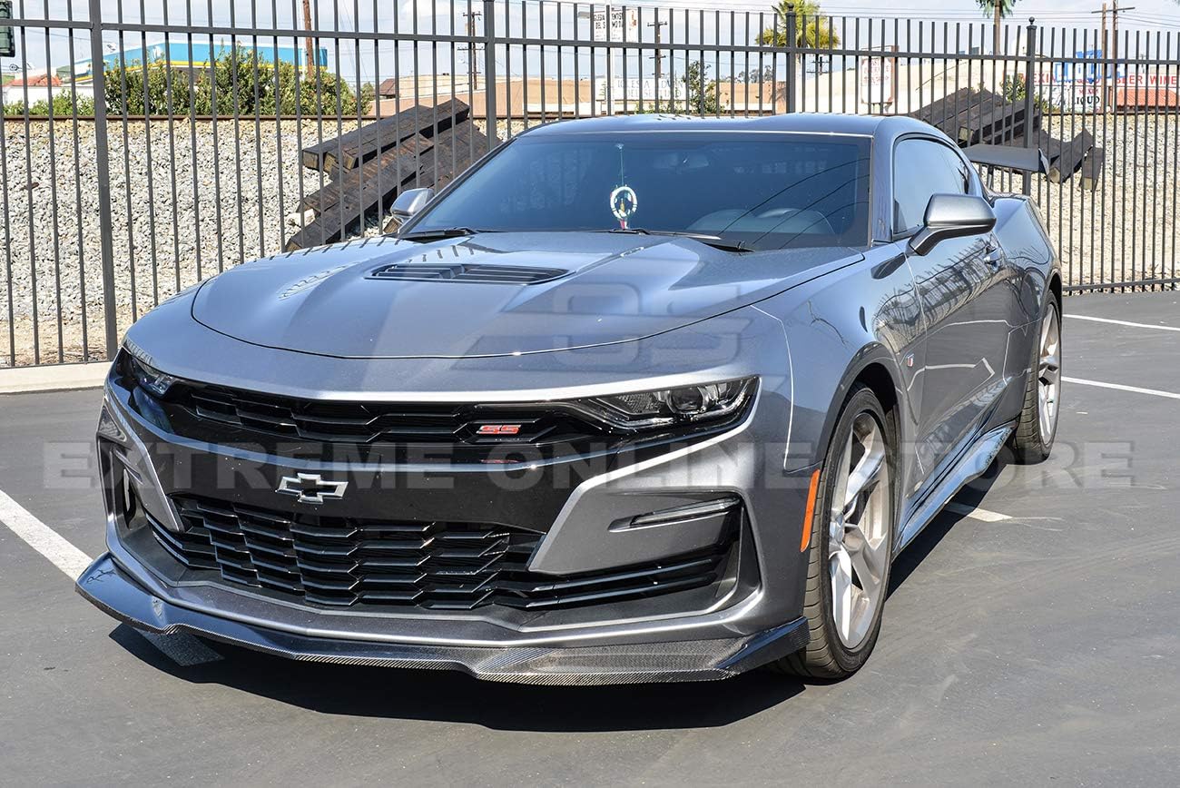 Replacement for 2019-Present Chevrolet Camaro LT LS RS SS | ZL1 Style ABS Plastic Matte Black Front Bumper Lower Lip Splitter