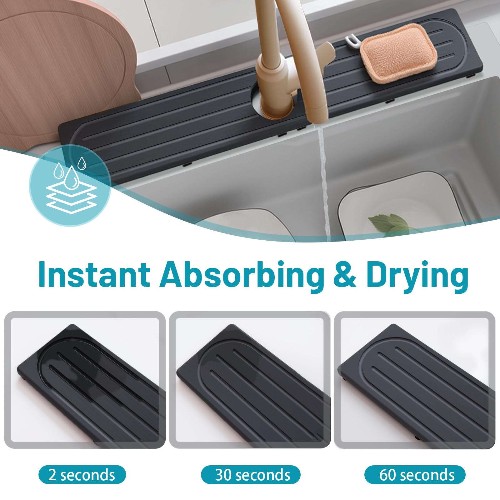 Drying Stone Faucet Mat - Fast Drying & Spill Proof -5 Drying Stone Faucet Mat - Fast Drying & Spill Proof -5