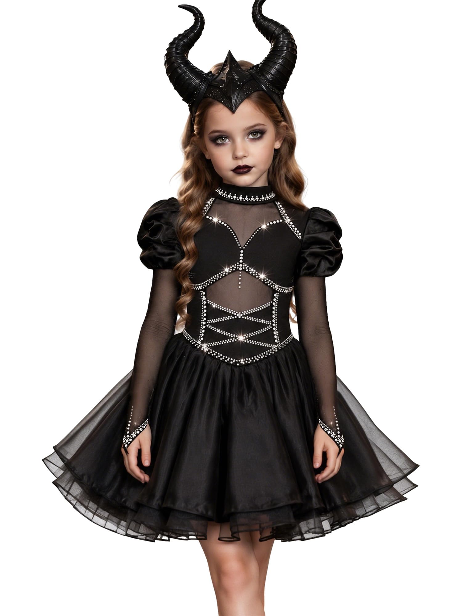 MSemis Bambina Outfit Tematico del Diavolo Costume Regina Nera Bambine