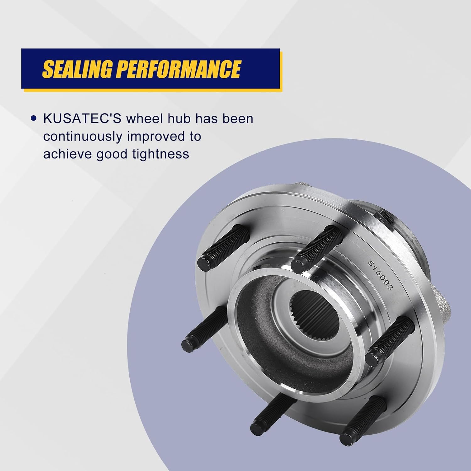 KUSATEC 515093 Front Wheel Bearing and Hub Assembly Compatible with 2006-2010 Hummer H3,2009-2010 H3T, 6 Lug Bolts w/ABS