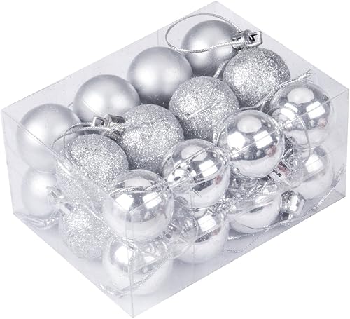 Bolas decorativas navideñas inastillables para fiesta de Navidad, jardín, 24 piezas
