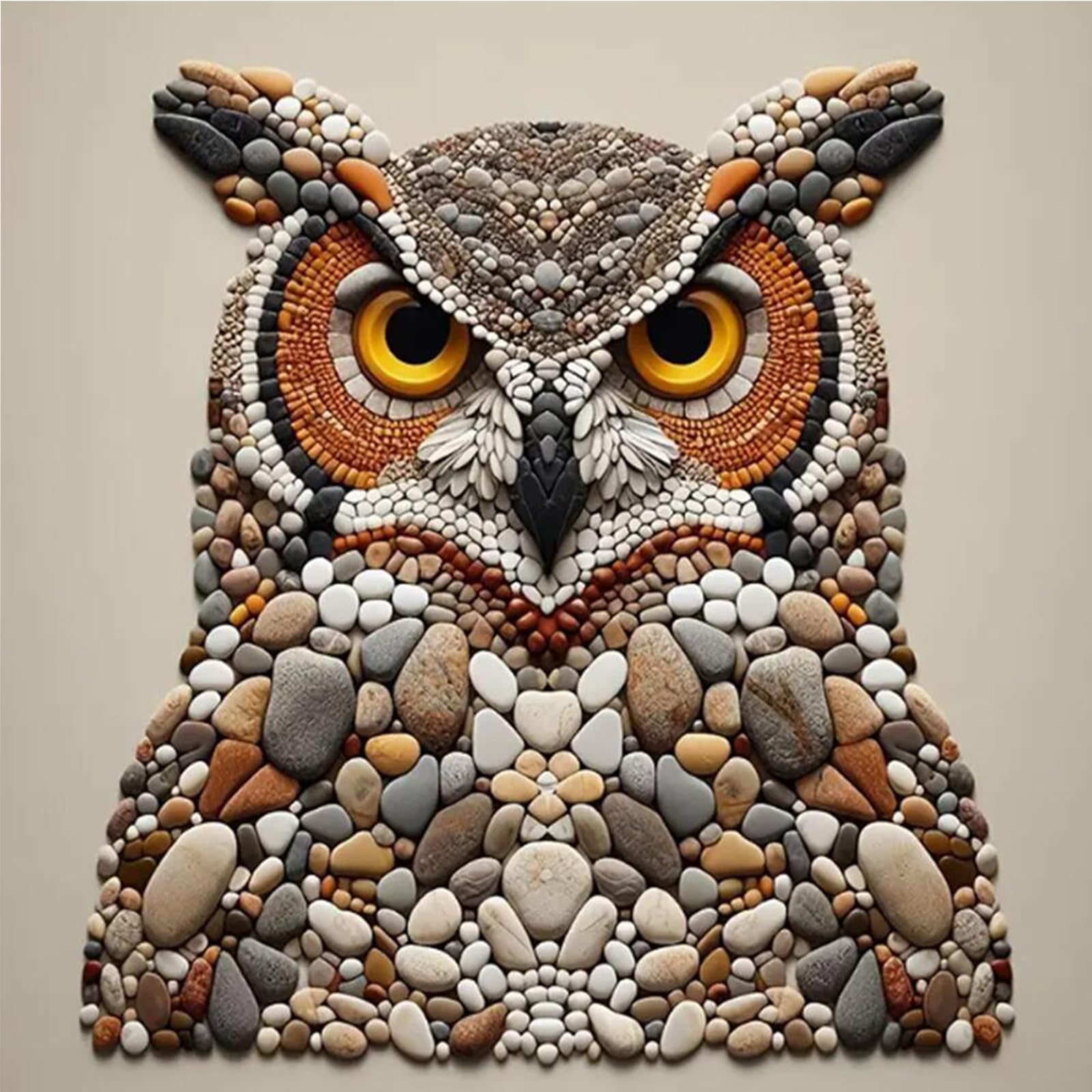 POETRYDRAW DIY Owl Paint by Numbers Kits Drawing Paintwork on Canvas 17.72x17.72inch Without Frame Painting by Numbers Paint Kit Arts and Crafts for Adults Beginner Home Wall Decor Gift