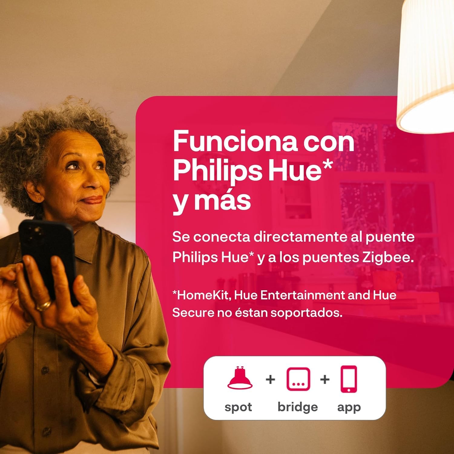 innr Bombilla Inteligente GU10, Zigbee, Funciona con Hue* y Alexa (requiere puente), Luz LED Blanca Cálida a Fría, Bombillas Regulables, Lámpara, 470 Lúmenes - 4 piezas