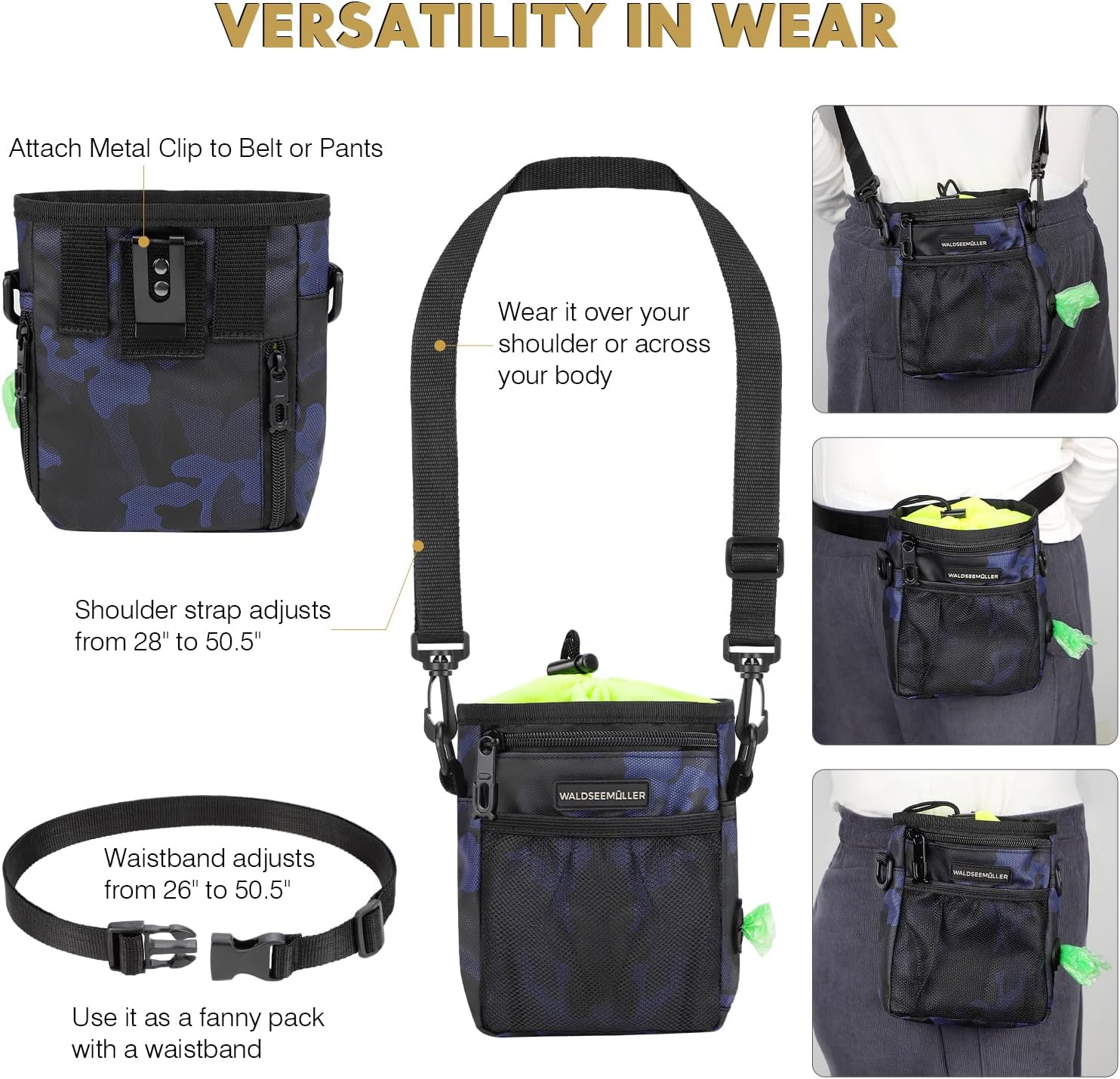 Sac de dressage avec poches zippées et bandoulière