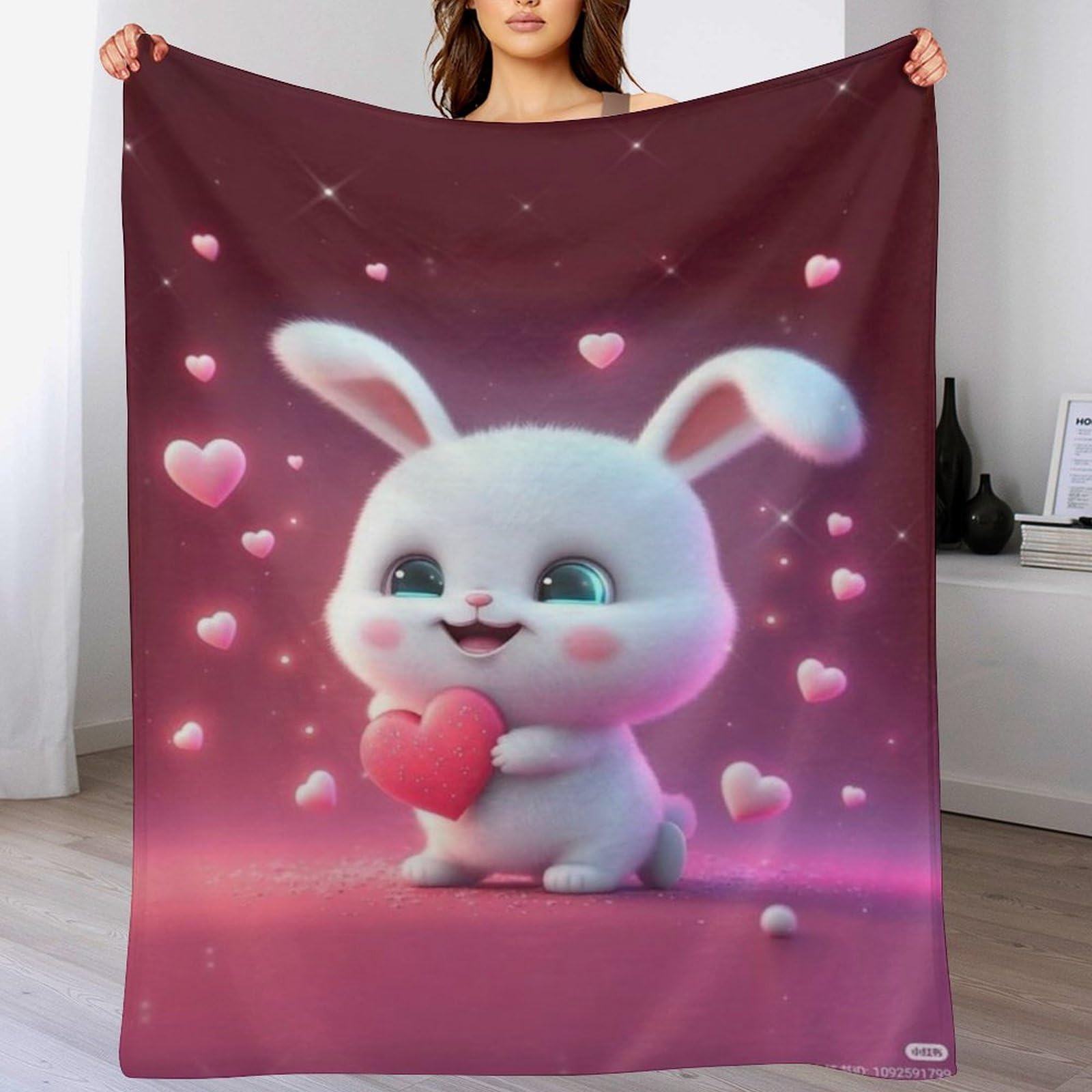 Couverture en lapin mignon pour voyager confortablement avec ce plaid en polaire toutes saisons