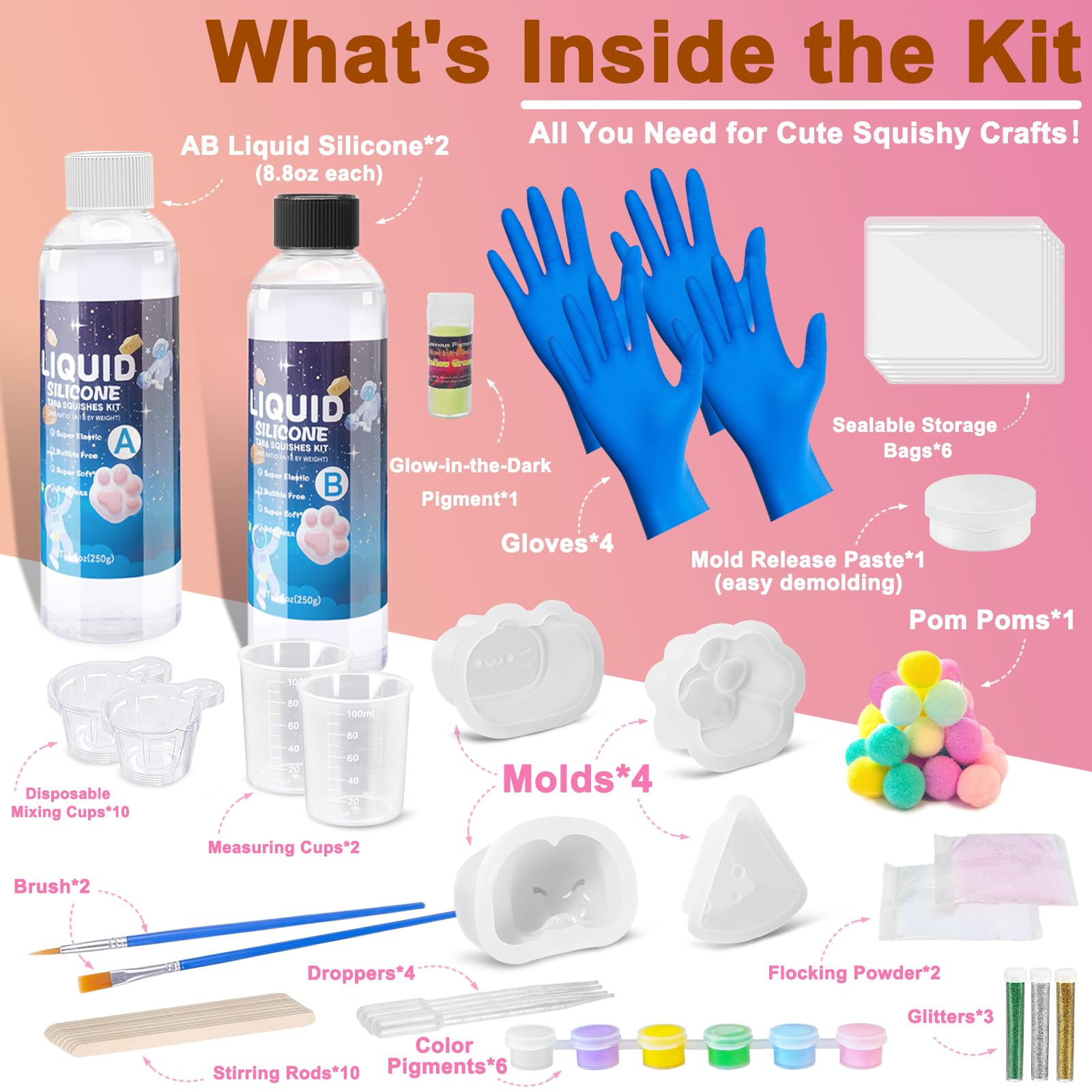 Amazon | Taba スクイッシーキット – 18オンス 1:1 AB 液体シリコンDIY
