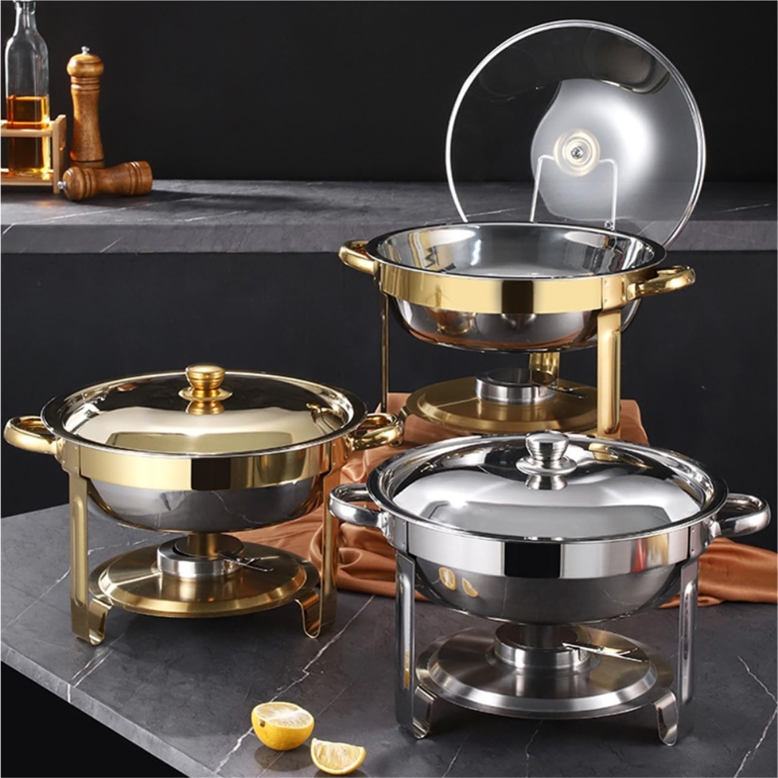 Set scaldavivande da Buffet in Acciaio Inossidabile da 4 Litri
