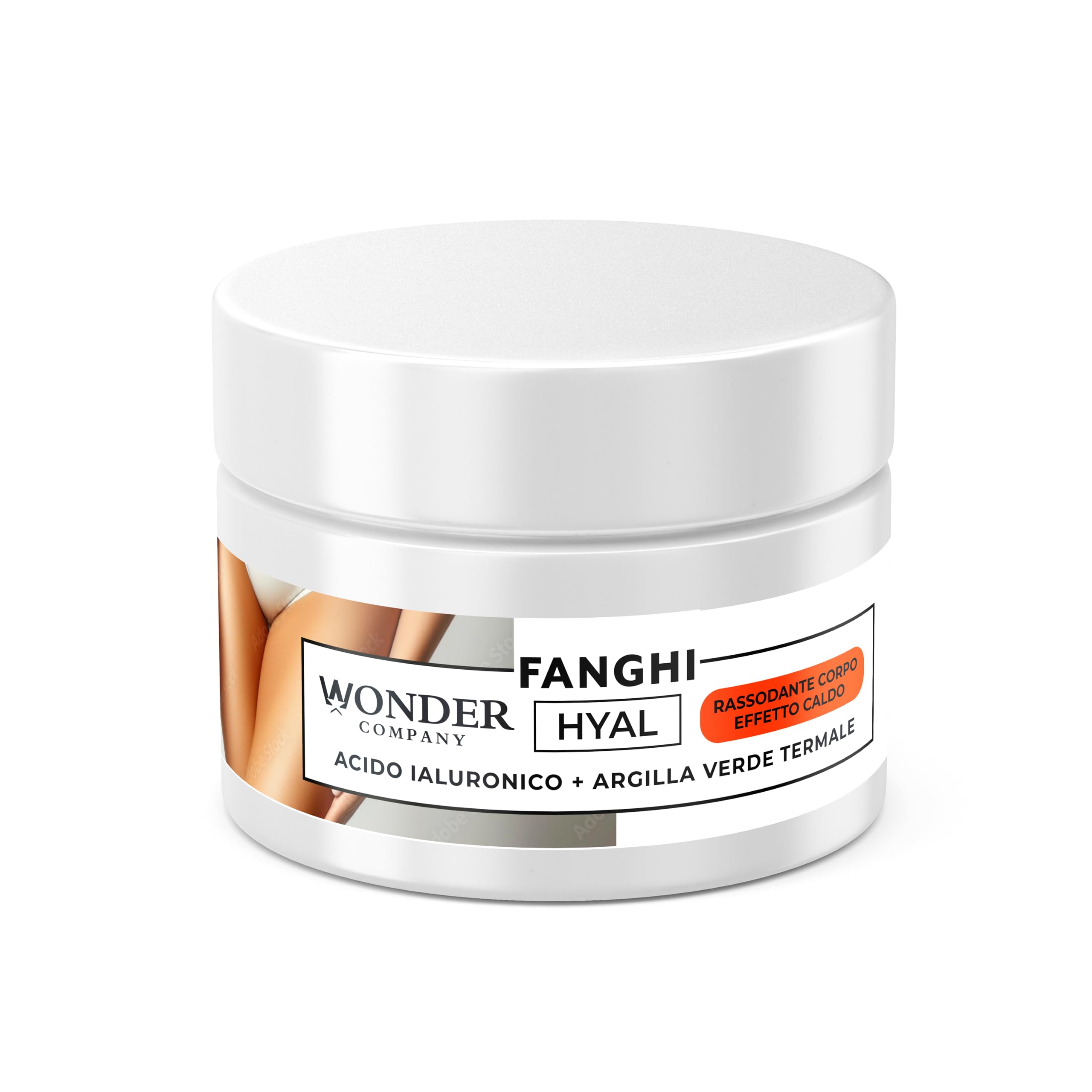 Hyal Fanghi Corpo Rassodante effetto caldo, con Acido Ialuronico e Argilla verde termale, 200 ml - Wonder Company