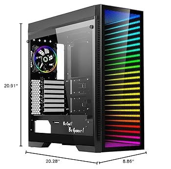 Amazon.com: Gaming Case Full Tower, with Tempered Glass Side