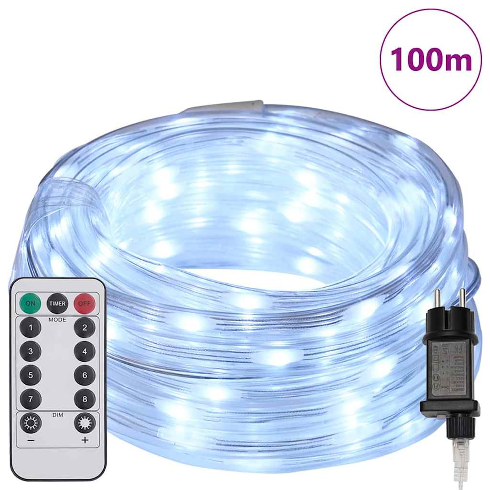 Homgoday Festbeleuchtung Lichterschlauch Dekoration Kaltweiß PVC Kupferdraht LED für Innen & Außen Model42018923