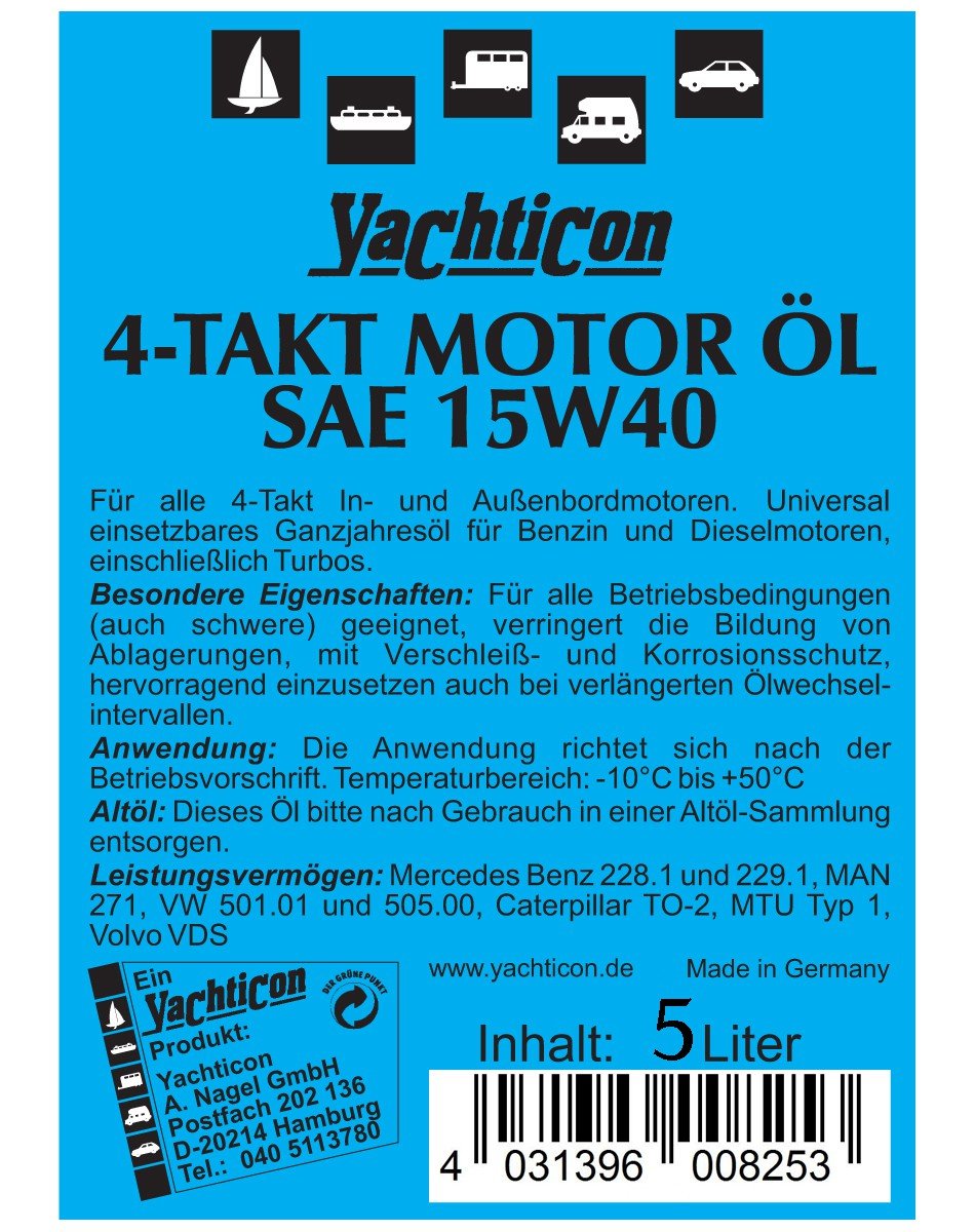 ACEITE FUERABORDA 4 TIEMPOS SAE 15W40 5 LTS