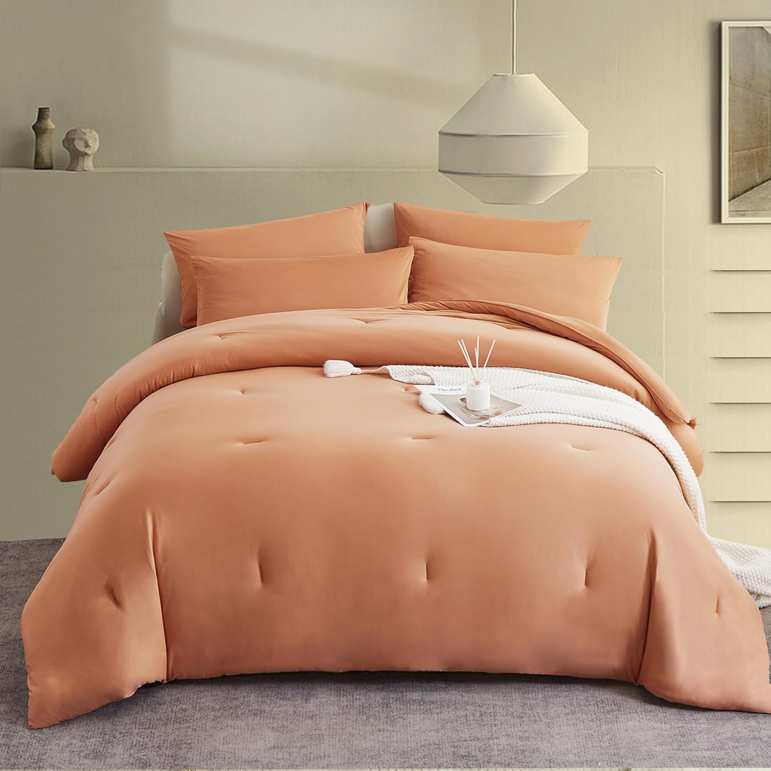 MorroMorn Jersey Knit Queen Size Comforter Sets, TShirt Feel Ultra Soft Boho