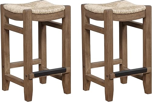 Miniatura 10 de Alaterre Furniture Newport - Taburete de madera de 26 pulgadas de alto con asiento Rush Natural,24"