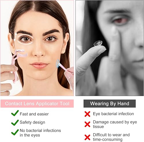 Miniatura 6 de Ayudas para el uso de lentes de contacto, aplicador de lentes de contacto, herramienta de eliminación de contacto para contactos suaves, juego de