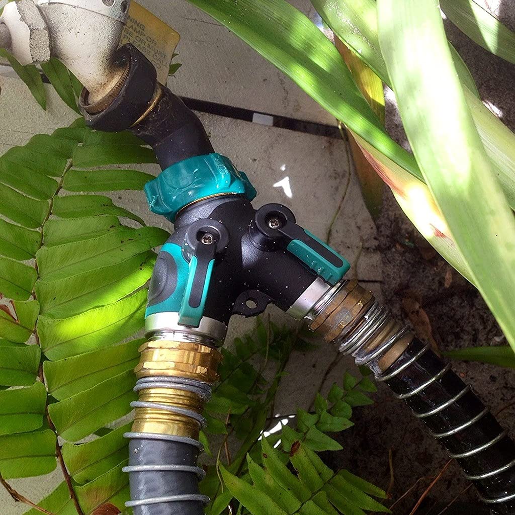 Kit 2 Buses Et 2 Raccords De Robinet SGSCFG - Pour Tuyau D'Arrosage - Plastique Jaune - Réglable