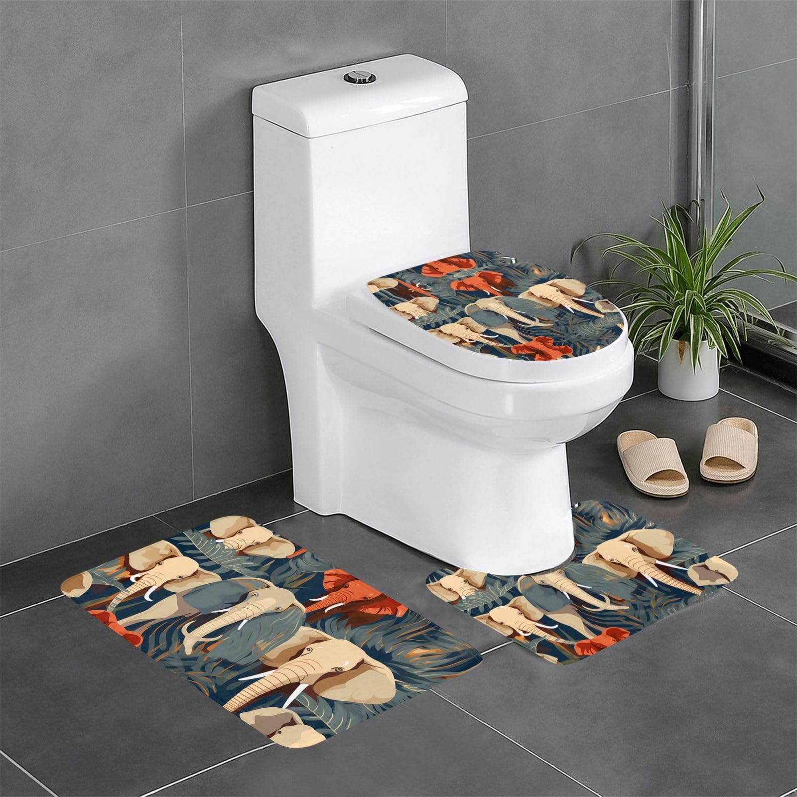 Tapis de salle de bain antidérapants pour une ambiance nature devant la coiffeuse
