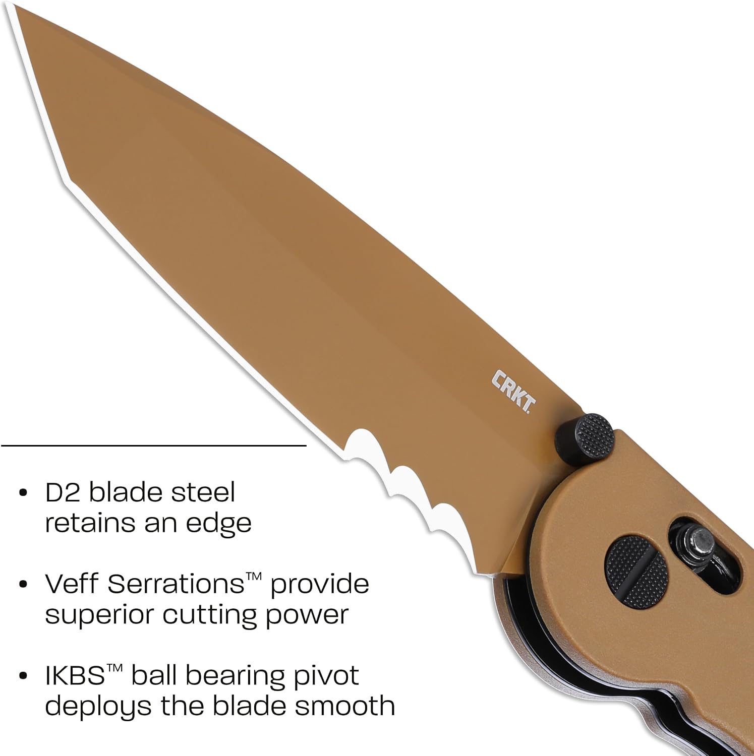 CRKT M16-14XD Folding Knife with Crossbar Lock: D2 Steel Plain Edge Blade, Grivory Handle, Reversible Pocket Clip, M16-14XD