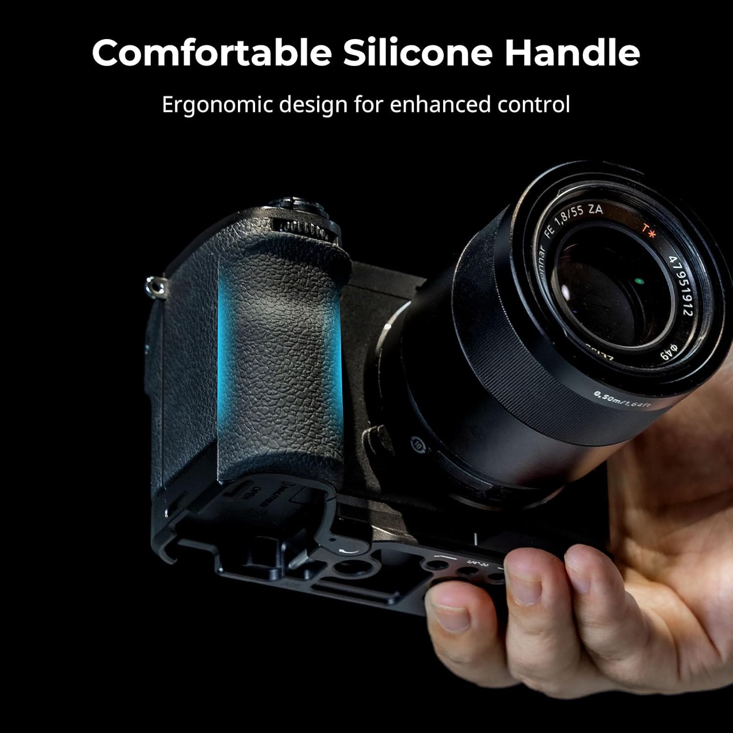 SmallRig A6700 HandGrip, Silicone L-Shape Handle for Sony Alpha 6700 Camera, Built-in Quick Release Plate for Arca-Swiss, Features A Strap Slot for Attaching Wrist Straps -5061 - Image 2