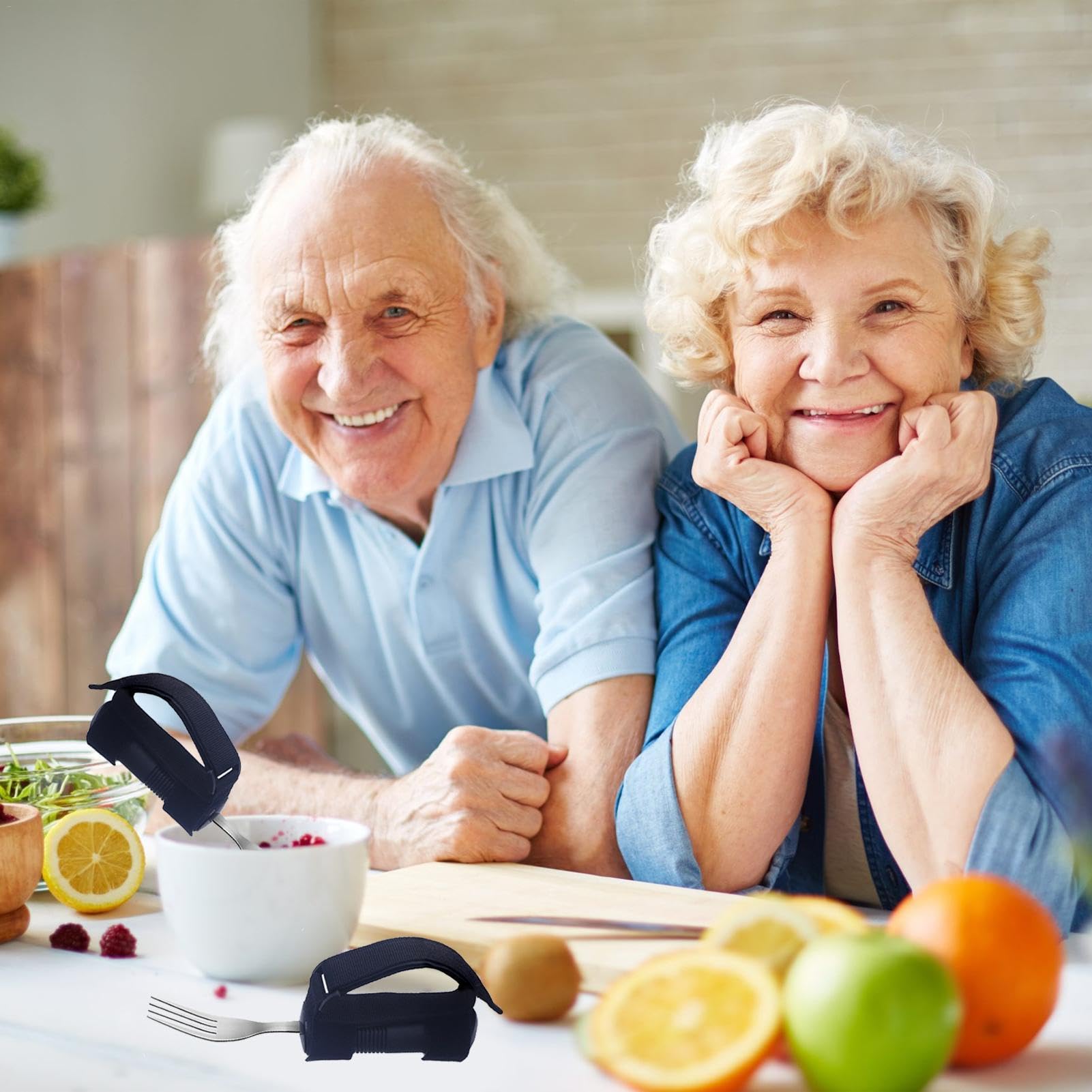 Utensili adattivi, Utensili per mangiare anziani, Utensili per tremori alle mani, Posate adattive in acciaio inossidabile, Utensili per mangiare ergonomici, Utensili per la debolezza muscolare,