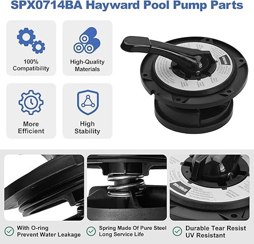 Miniatura 5 de SPX0714BA Cubierta de llave y mango de repuesto para válvula multipuerto Hayward SP0714T SP0714A SP0714G11 SPX714BS 601665, pieza de válvula de