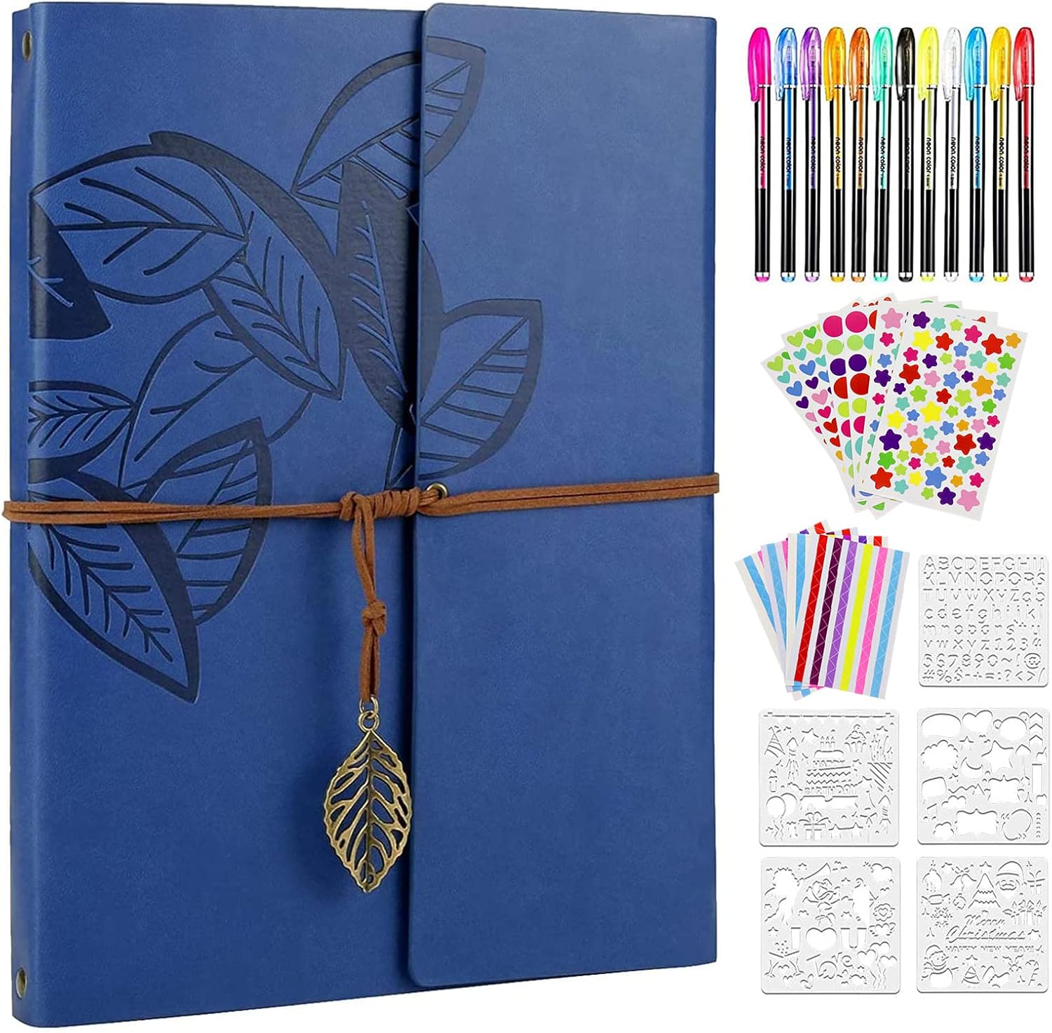ZEEYUAN Scrapbooking Kits 8.5x11 inch Leather Journal Scrapbook Album DIY Photo Album Family Scrapbook Gift for Couples Anniversary