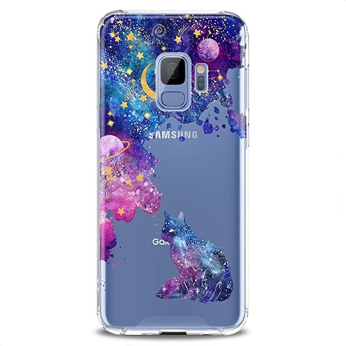 Miniatura 8 de Funda compatible con Samsung S25 S24 S23 FE S22 Plus S21 Ultra S20+ S10e Note 20 S9 Galaxy colorido patrón abstracto púrpura estrellas claro gato
