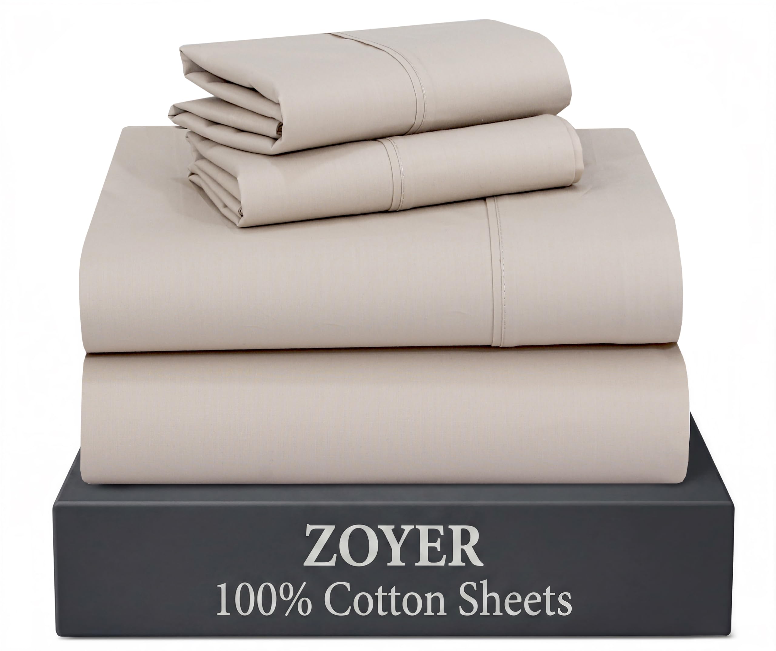 ZOYER Percale Queen Soft Sand