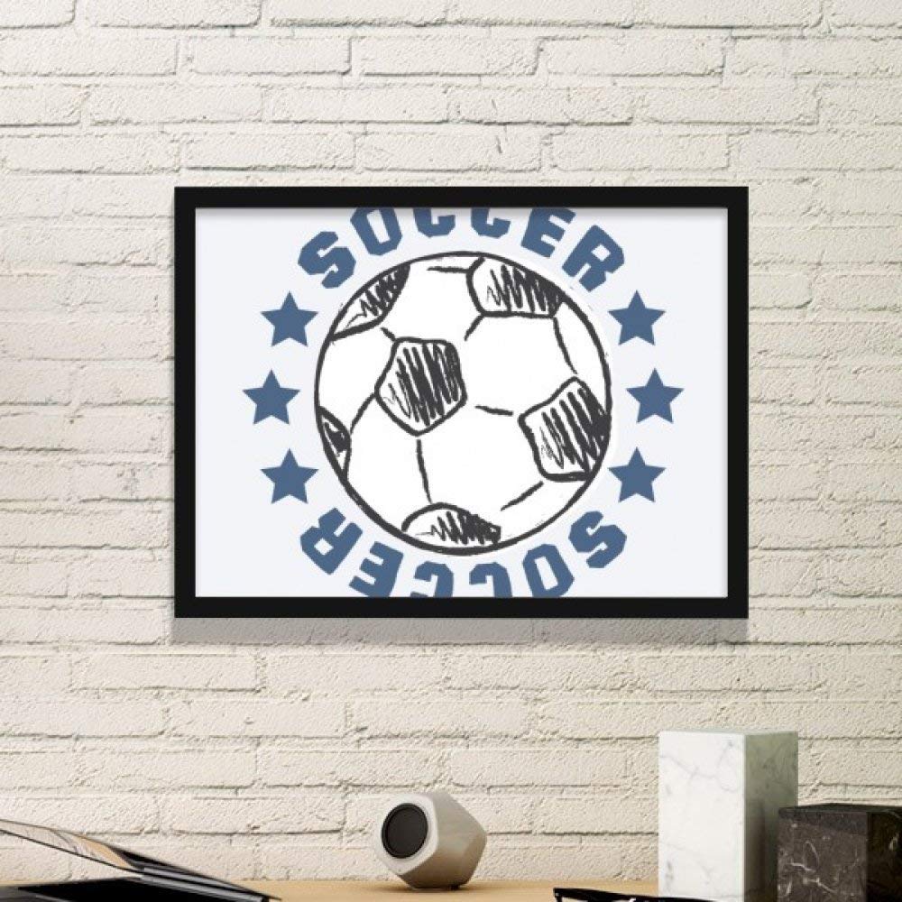 Cadre football dessin simple noir pour décorer la chambre de vos enfants