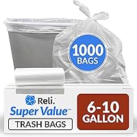 Vista 1 de Reli. Bolsas de basura de 6 a 10 galones 1000 bolsas transparentes Baño Fuertes Basura