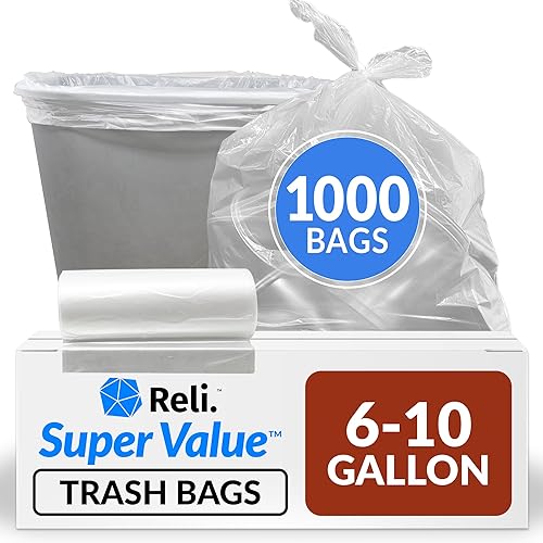 6-10 Gallon Trash Bags | 1000 Bags | Clear |