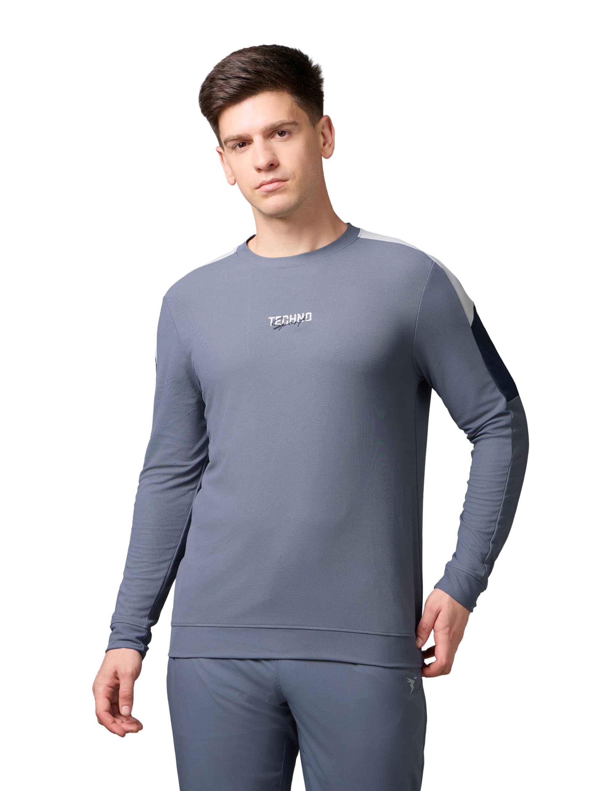 technosport Men's Colorblock Full Sleeve T-Shirt MATPIQ Quick Dry Slim Fit Round Neck Sports Tee for Gym Casual Layering Wear UPF50+ Anti Odour-picture-32