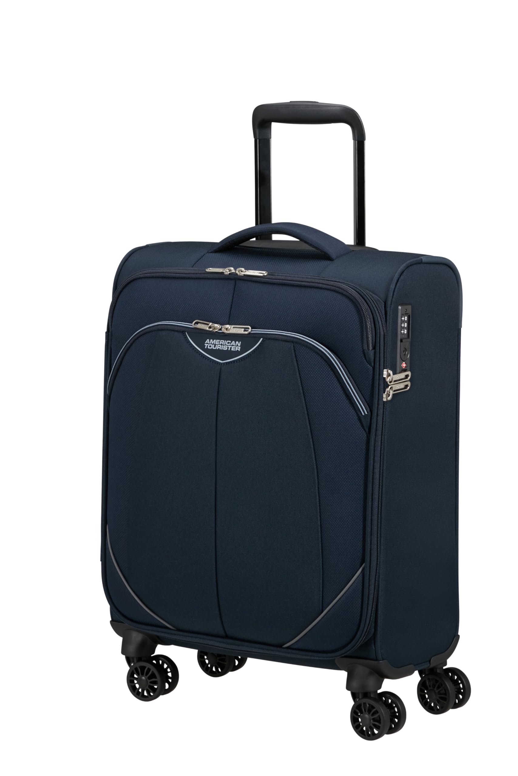 American Tourister Poproll - 3-czesciowy zestaw walizek miekkich (Bagaz podreczny, Srednia, Duza), Lekki - Niebieski (Navy)