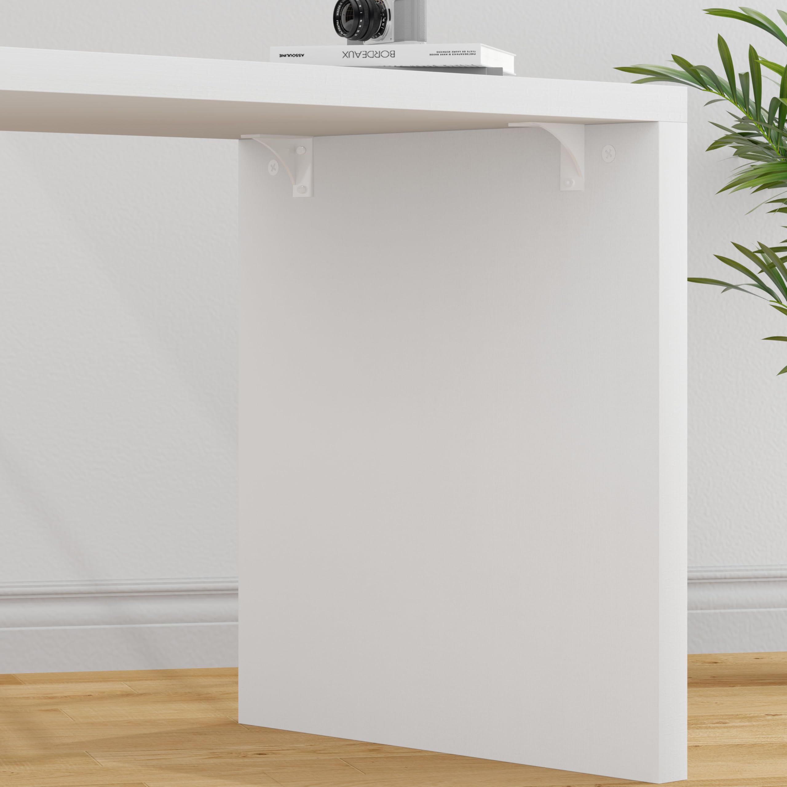 HSH 140cm Schreibtisch l Form Modern Eckschreibtisch Weiß für HomeOffice | Computertisch mit 3 Schubladen und 2 Regalen Wendbarer Eckschreibtisch mit Stauraum für Homeoffice Bürotisch
