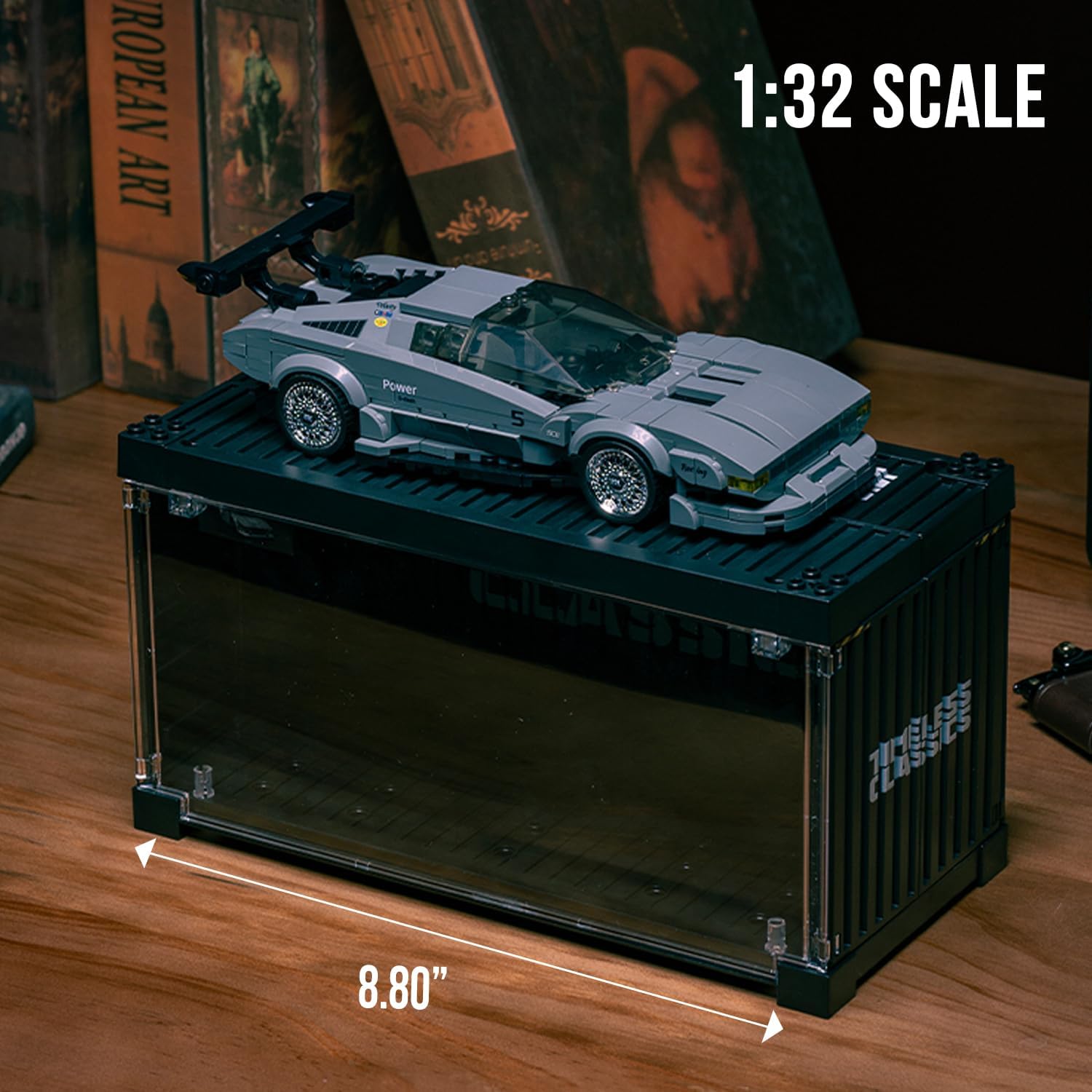 dOMOb M1 Restomod Car Building Kit – 368 pcs Building Blocks Set w/Container Display Box – Modular Scale 1:32 Model – Bricks Toy for Kids & Adults 8+ – for Boys, Hobbyist, Collector