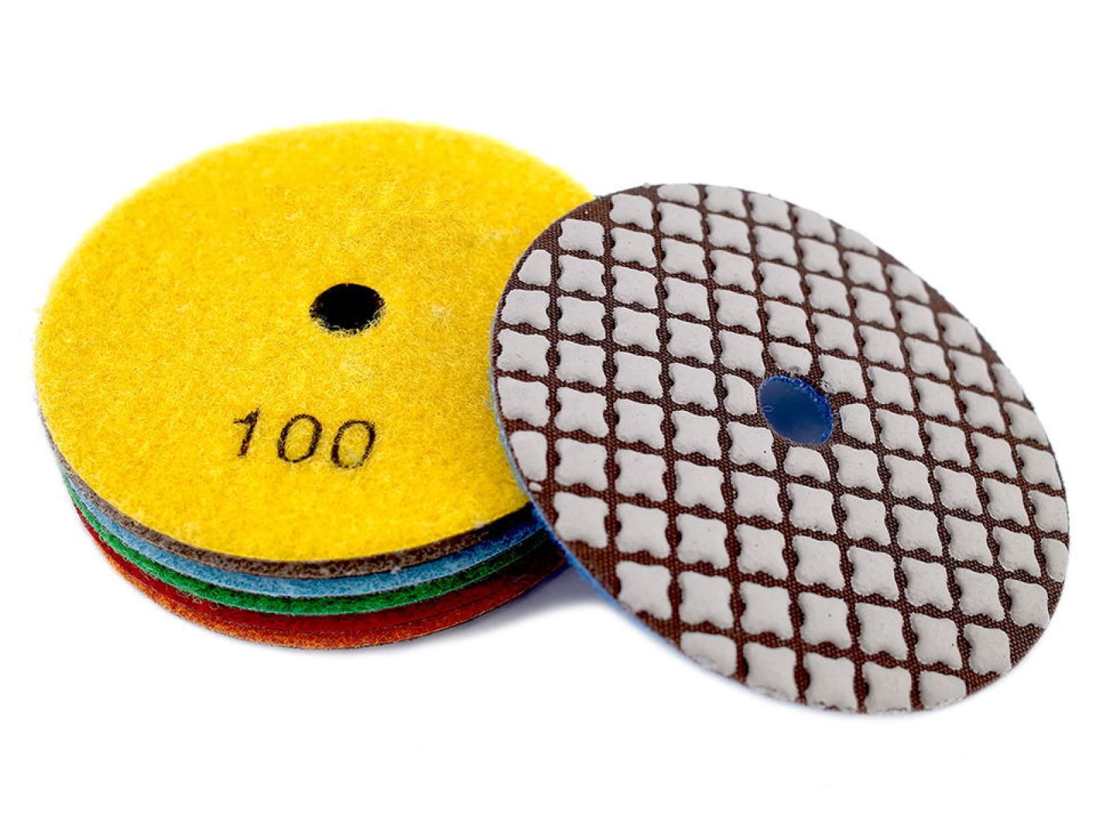 Almohadillas De Pulido En Seco De 7 Uds. De 100mm, Almohadillas De Pulido De Diamante De Tipo Afilado De 4 Pulgadas Para Disco De Lijado De Mármol Y Granito Para Piedra ZL30,Granos 3000