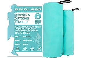 Rainleaf Microfiber Quick Dry Travel Towel: Super Absorbent, Compact Travel Companion
