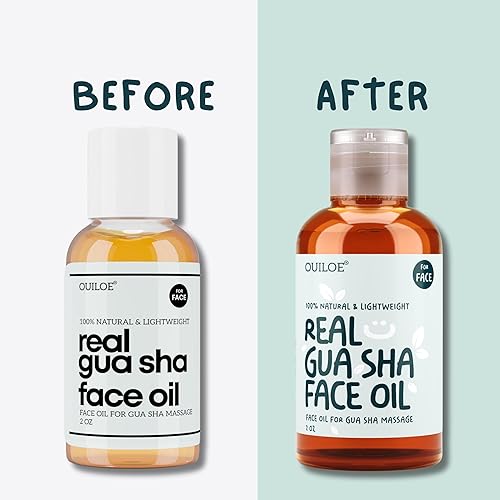 Miniatura 7 de Ouiloe Aceite facial Gua Sha  Aceite facial 100% natural para masaje de Gua Sha, aceite ligero de Gua Sha, aceite de masaje facial hidratante para